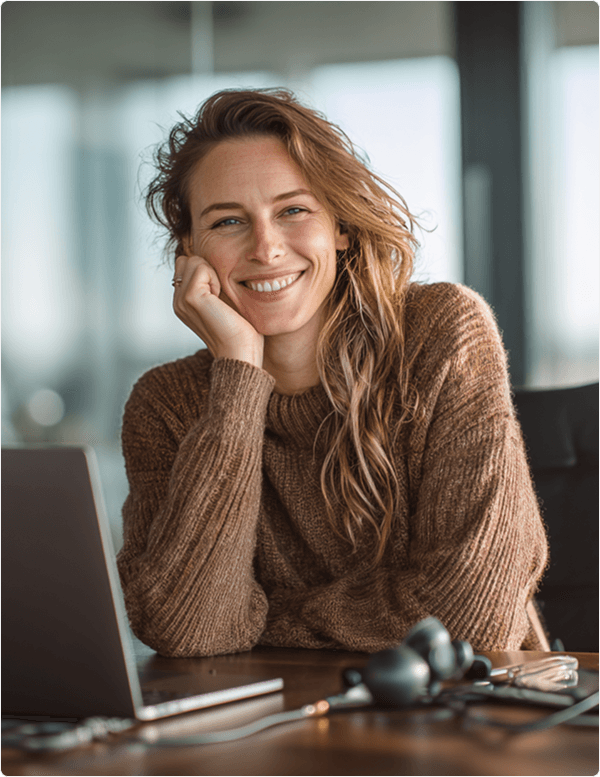 Coach working at desk