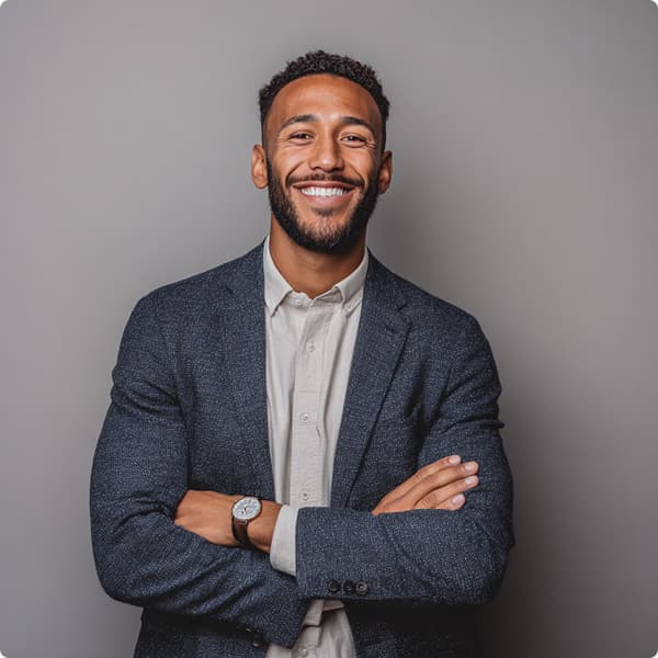 Confident coach in a professional setting